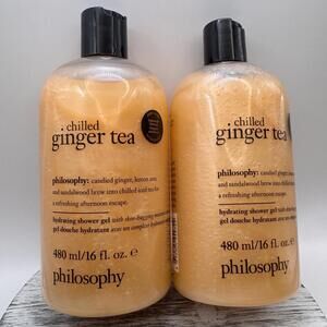 Lot of 2 Philosophy Chilled Ginger Tea Hydrating Shower Gel 16oz/480ml SEALED